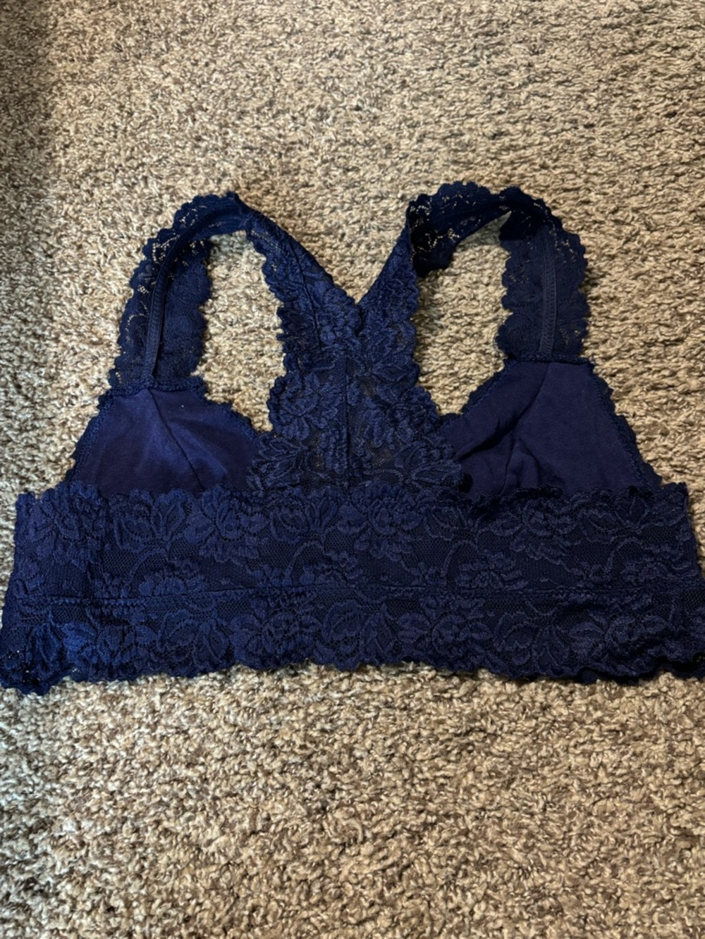 NWOT Lace Racerback Bralette - Navy. Super pretty. Lightweight & soft! Large. - Picture 3 of 4